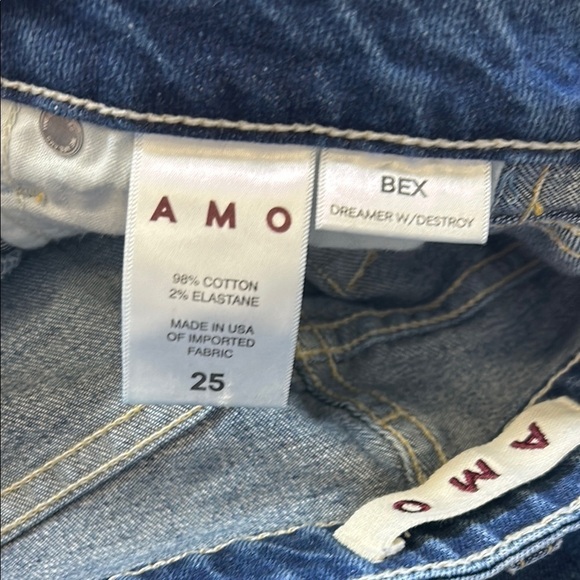AMO Bex Jean Dreamer Destroy Distressed Boot Cut Revolve Raw Hem Sz 25 NEW - Picture 11 of 15